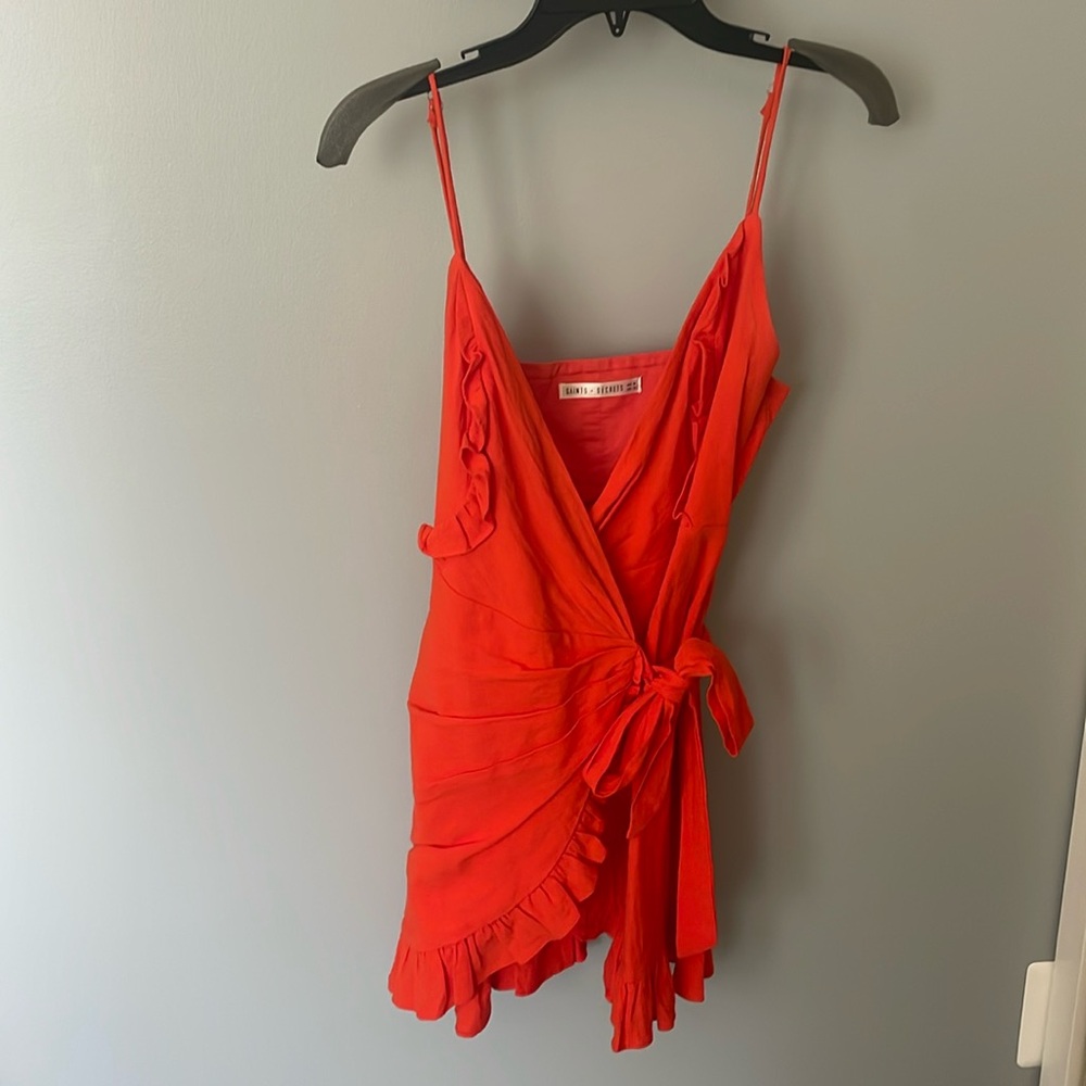 Revolve orange wrap dress